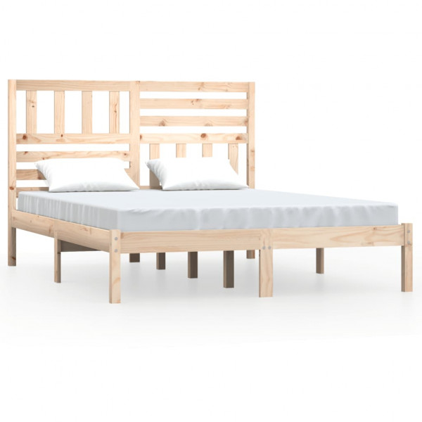 Estructura de cama de madera maciza de pino 160x200 cm M 2