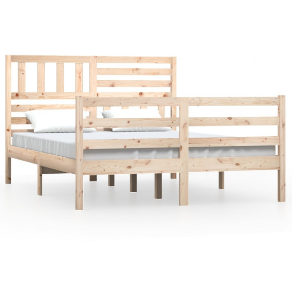 Estructura de cama madera maciza 150x200 cm M 2