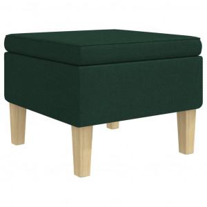 Taburete con patas de madera tapizado tejido verde oscuro H