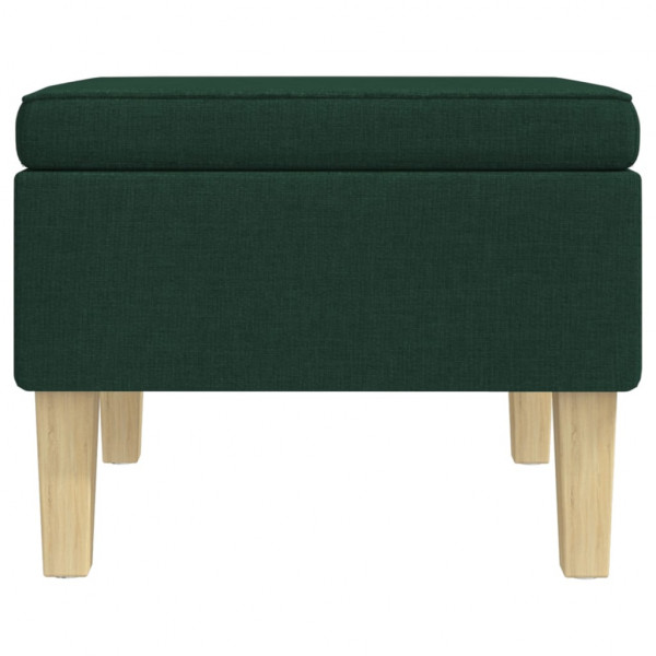 Taburete con patas de madera tapizado tejido verde oscuro M 3