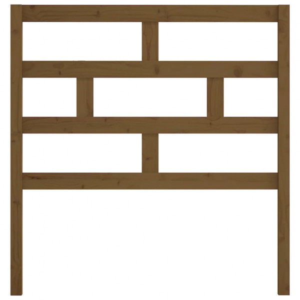 Cabecero de cama madera maciza de pino marrón miel 81x4x100 cm M 4