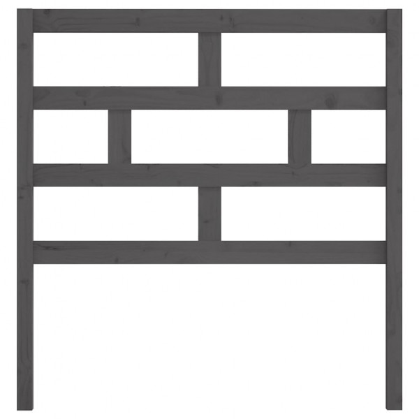 Cabecero de cama madera maciza de pino gris 106x4x100 cm M 4