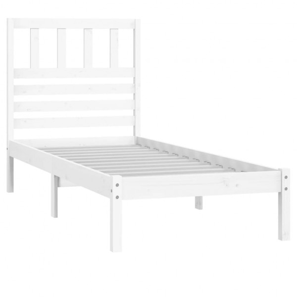 Estructura de cama madera maciza de pino blanco 75x190 cm M 3