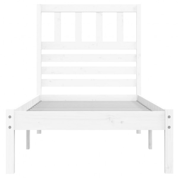 Cama sem colchão 75x190 cm madeira de pinho maciça branco M 4