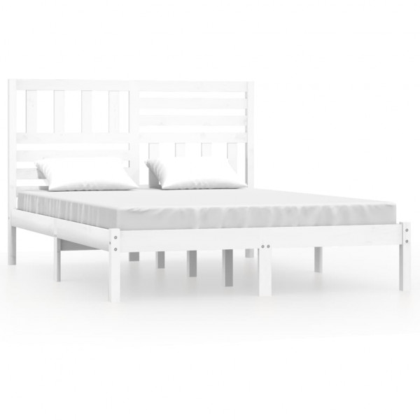 Cama sem colchão 120x190 cm madeira de pinho maciça branco M 2