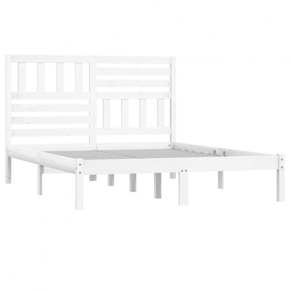 Estructura de cama madera maciza de pino blanco 120x190 cm M 3