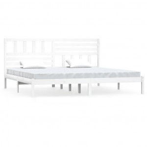 Estrutura de cama 200x200 cm pinho maciço branco H