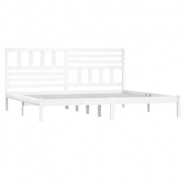 Estructura de cama madera maciza de pino blanca 200x200 cm M 3