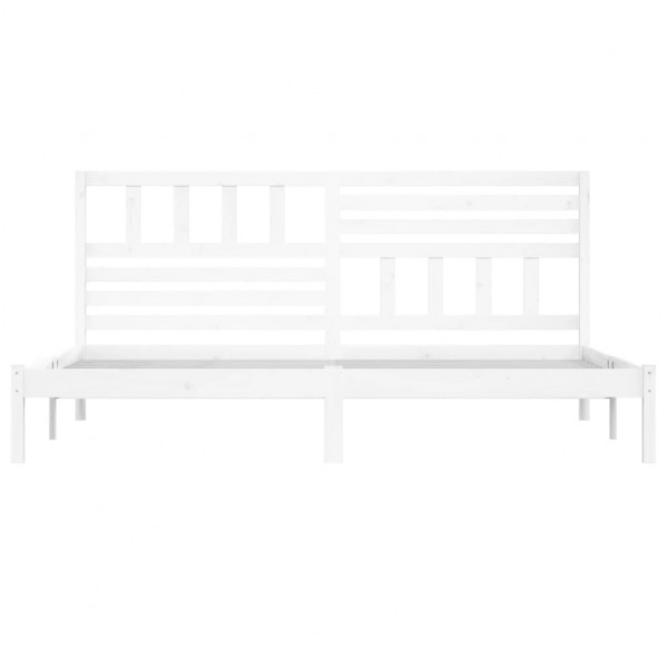 Estrutura de cama 200x200 cm pinho maciço branco M 4