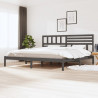 Estructura de cama de madera maciza de pino gris 200x200 cm 1