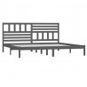 Estructura de cama de madera maciza de pino gris 200x200 cm 3