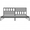Estructura de cama de madera maciza de pino gris 200x200 cm 4