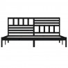 Estructura de cama de madera maciza de pino negra 200x200 cm 4