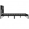 Estructura de cama de madera maciza de pino negra 200x200 cm 5