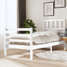 Estrutura cama pequena solteiro 75x190 cm madeira maciça branco 1