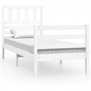 Estrutura cama pequena solteiro 75x190 cm madeira maciça branco H