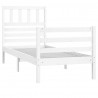 Estrutura cama pequena solteiro 75x190 cm madeira maciça branco 3