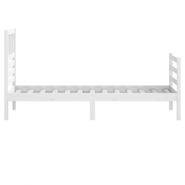 Estructura de cama madera maciza blanco individual 75x190 cm M 5