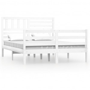 Estrutura cama pequena casal 120x190 cm pinho maciço branco H