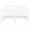 Estructura de cama madera maciza blanco 120x190 cm 4