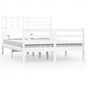 Estructura de cama madera maciza blanco 120x200 cm H