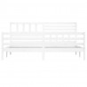 Estrutura de cama 200x200 cm madeira maciça branco 4