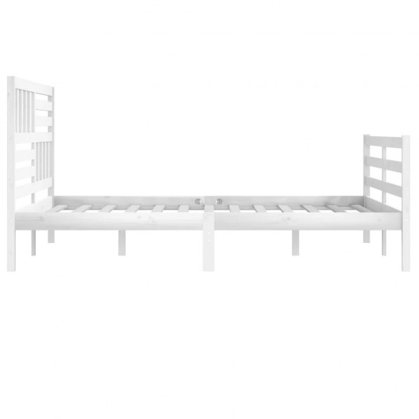 Estructura de cama madera maciza blanco 200x200 cm M 5