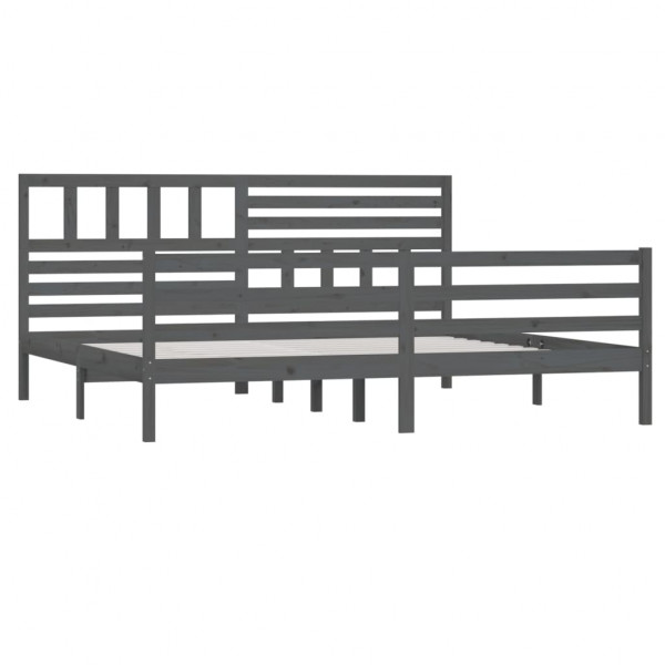 Estructura de cama de madera maciza gris 200x200 cm M 3