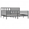 Estructura de cama de madera maciza gris 200x200 cm 3