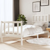 Estrutura cama pequena solteiro 75x190 cm madeira maciça branco 1