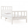 Estrutura cama pequena solteiro 75x190 cm madeira maciça branco 2