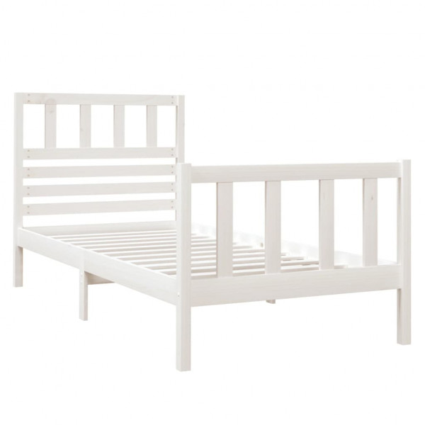 Estructura de cama madera maciza blanco 75x190 cm M 3