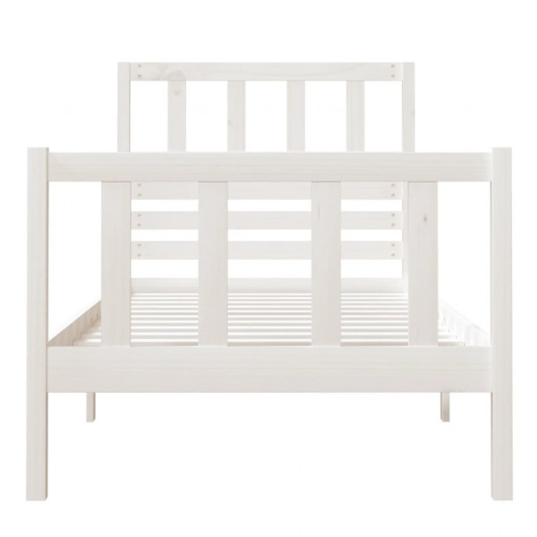 Estructura de cama madera maciza blanco 75x190 cm M 4