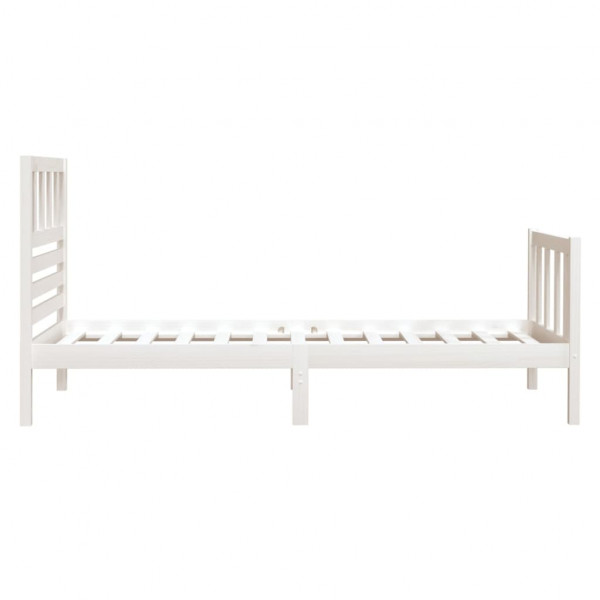 Estrutura cama pequena solteiro 75x190 cm madeira maciça branco M 5