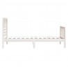 Estrutura cama pequena solteiro 75x190 cm madeira maciça branco 5