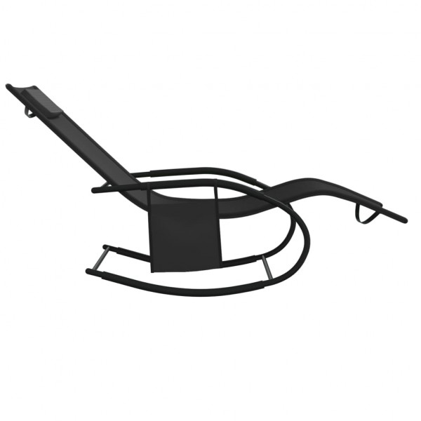 Espreguiçadeiras baloiço 2 pcs aço e textilene preto M 5