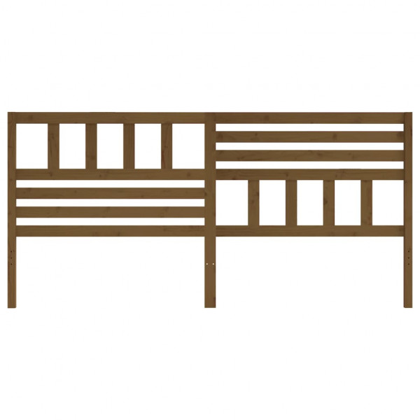 Cabecero de cama madera maciza de pino marrón miel 186x4x100 cm M 4