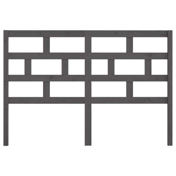 Cabecero de cama madera maciza de pino gris 166x4x100 cm M 4