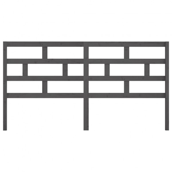 Cabecero de cama madera maciza de pino gris 206x4x100 cm M 4