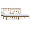 Estructura de cama madera maciza de pino marrón miel 200x200 cm 2