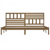 Estructura de cama madera maciza de pino marrón miel 200x200 cm 4