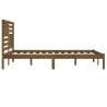 Estrutura de cama 200x200 cm pinho maciço castanho mel 5