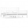 Estrutura de cama super king 180x200 cm madeira maciça branco 2