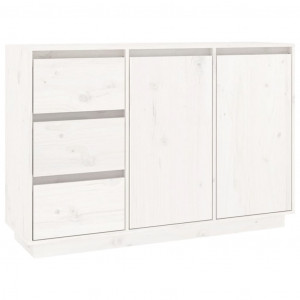 Aparador de madera maciza de pino blanco 111x34x75 cm H