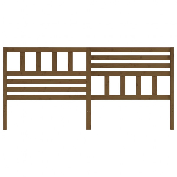 Cabecero de cama madera maciza de pino marrón miel 206x4x100 cm M 4