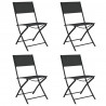 Cadeiras de exterior dobráveis 4 pcs aço e textilene preto 1