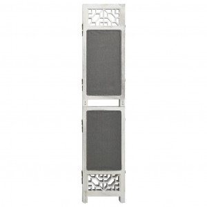 Biombo divisor de 6 paneles de tela gris 210x165 cm H