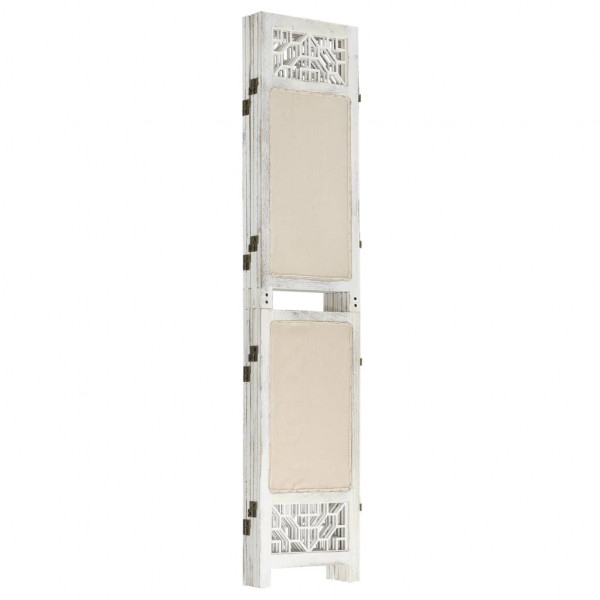 Biombo divisor de 5 paneles de tela color crema 175x165 cm M 3