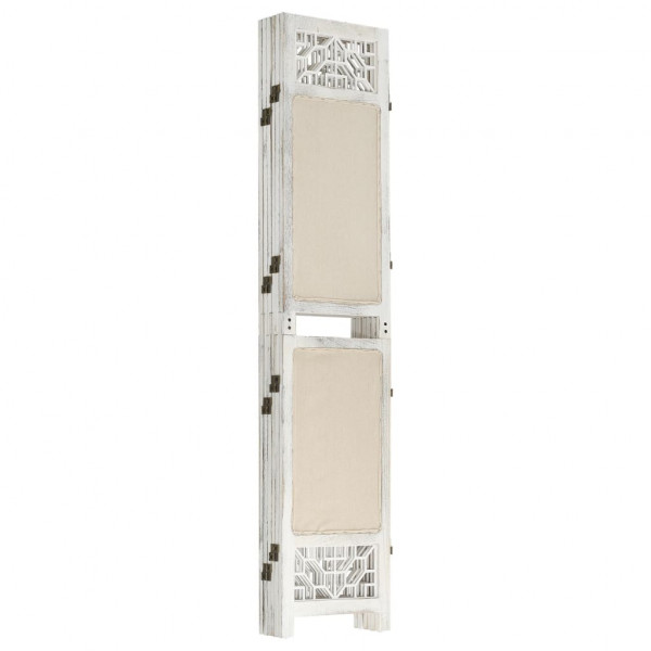 Biombo com 6 painéis 210x165 cm tecido cor creme M 3