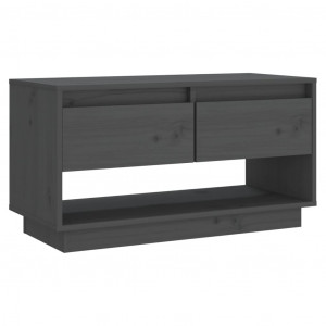 Mueble de TV de madera maciza de pino gris 74x34x40 cm H